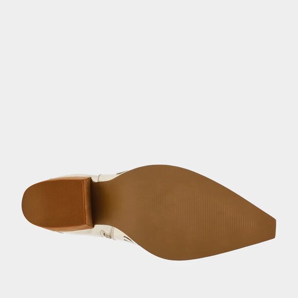 NWB$129 BETSEY JOHNSON Gold Faux Leather Teddyy Floral Daisy Western Booties 8.5 - Picture 9 of 10